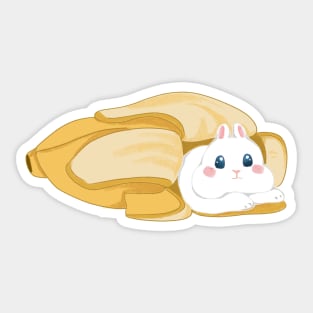 Rabbit pop up inside banana _ Bunniesmee Sticker